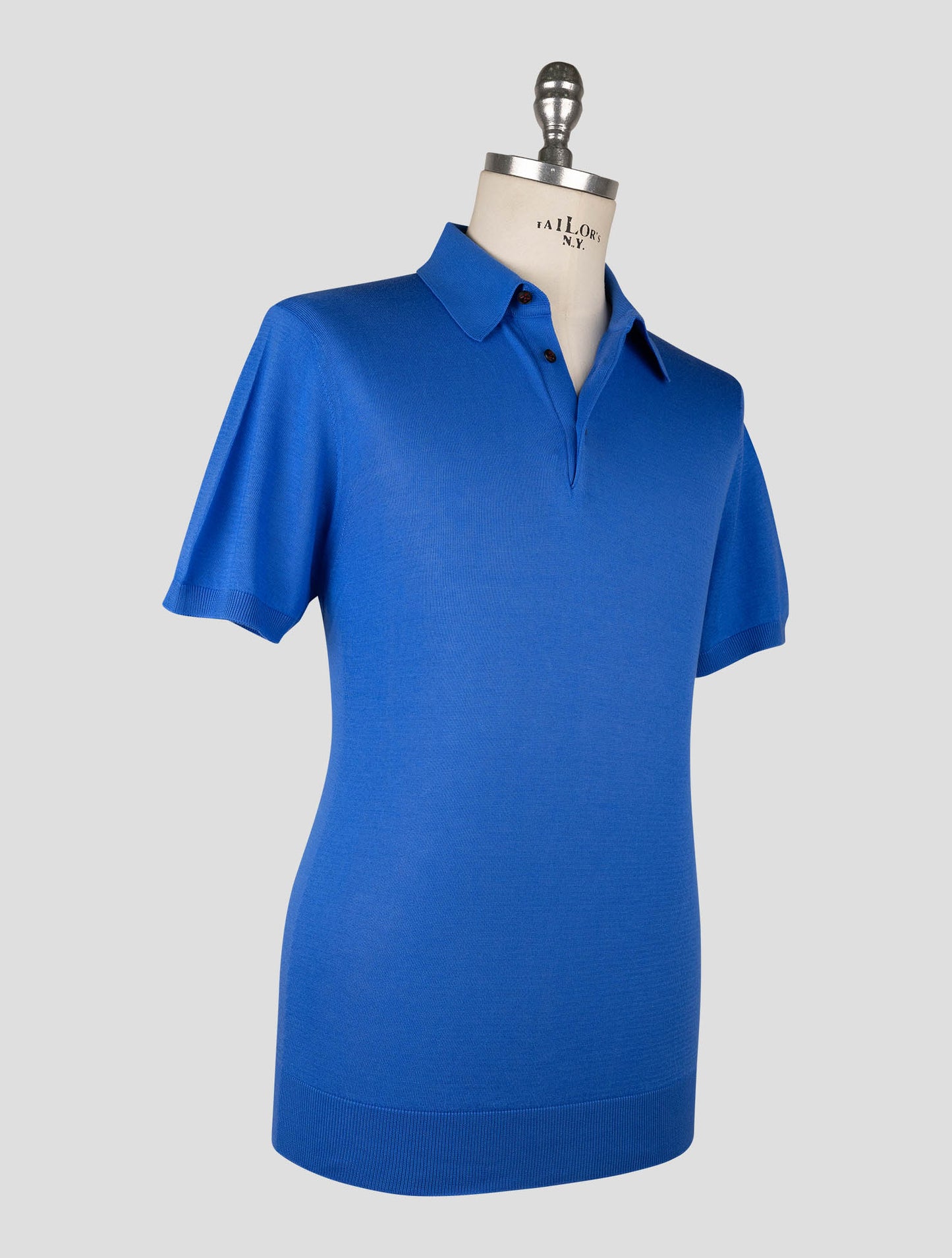 Kiton  Blue Cotton Polo
