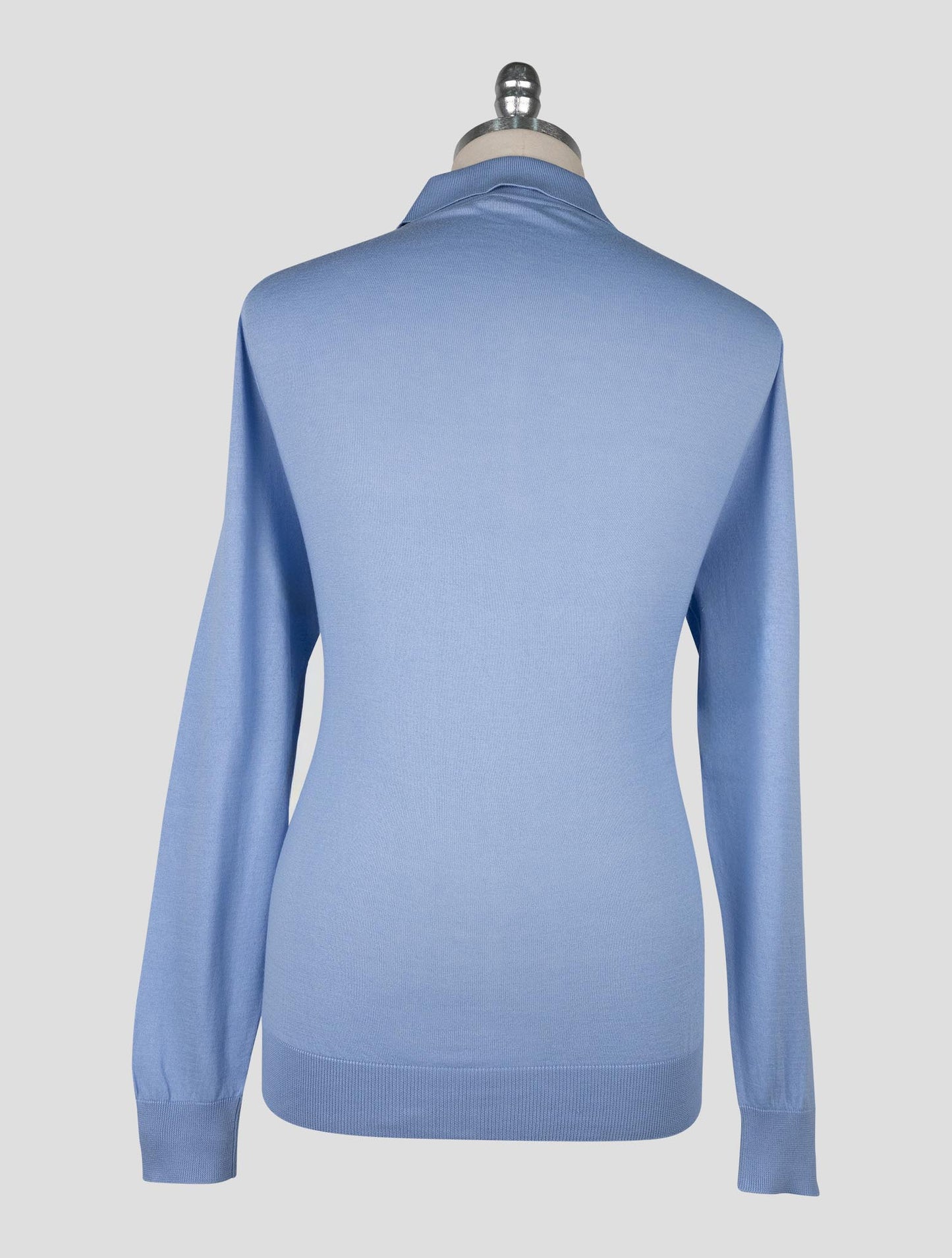 Kiton  Light Blue Cotton Sweater Polo