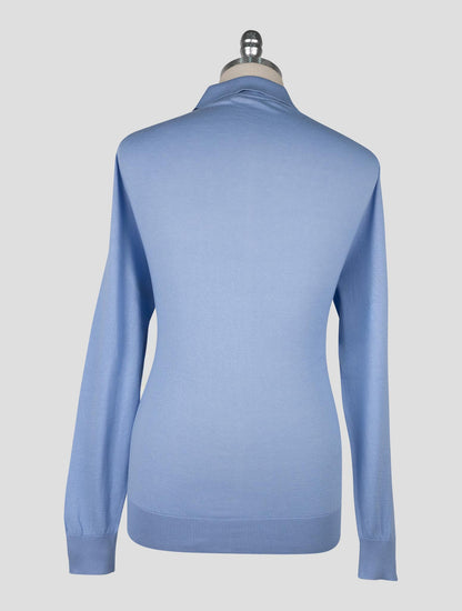 Kiton  Light Blue Cotton Sweater Polo