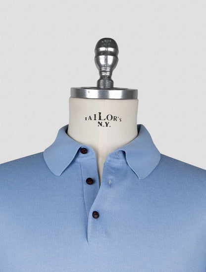 Kiton  Light Blue Cotton Sweater Polo