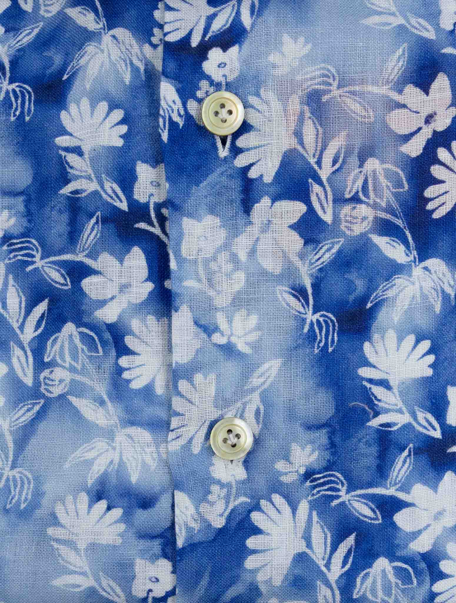 Kiton Blue White Linen Shirt