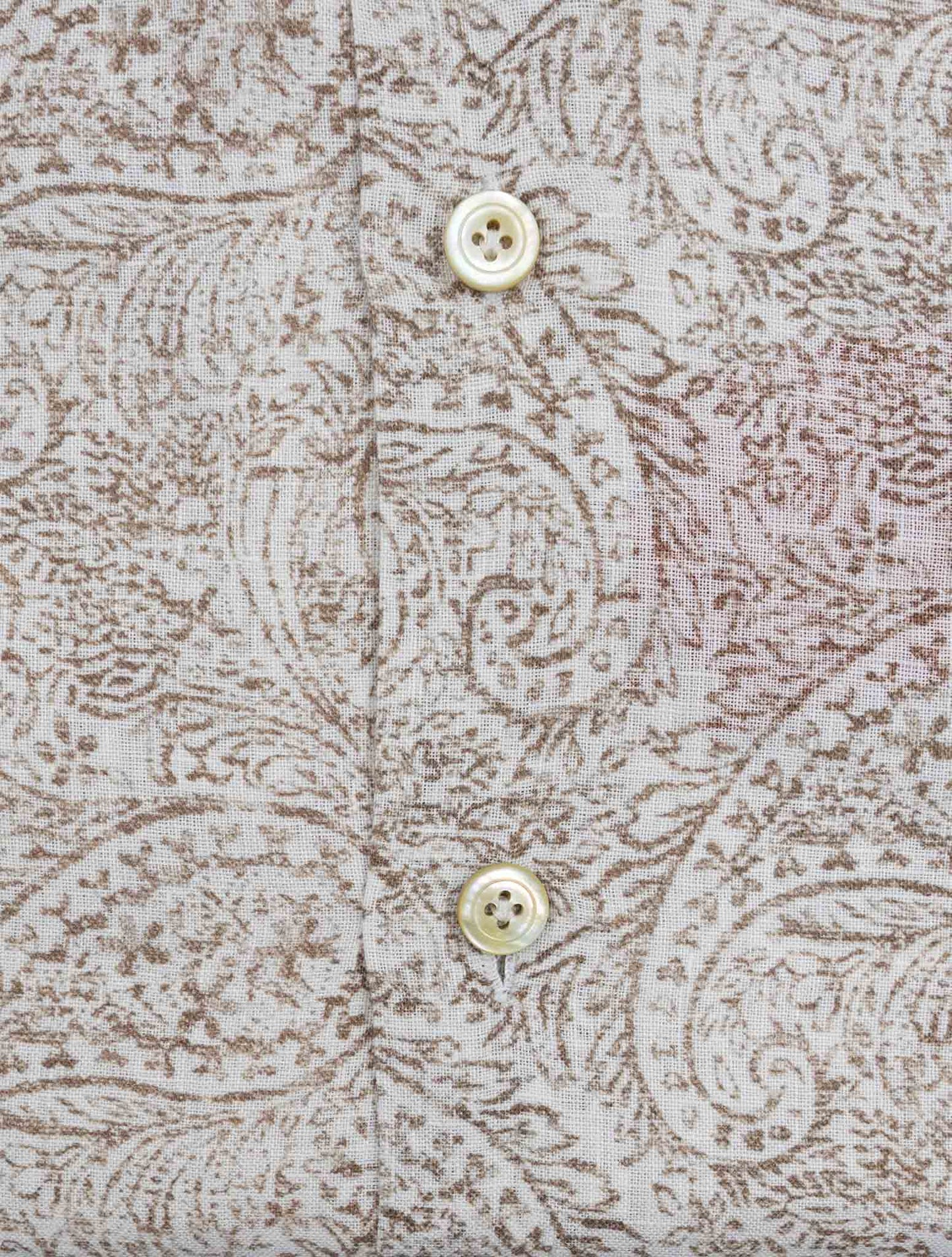 Kiton Brown White Linen Shirt