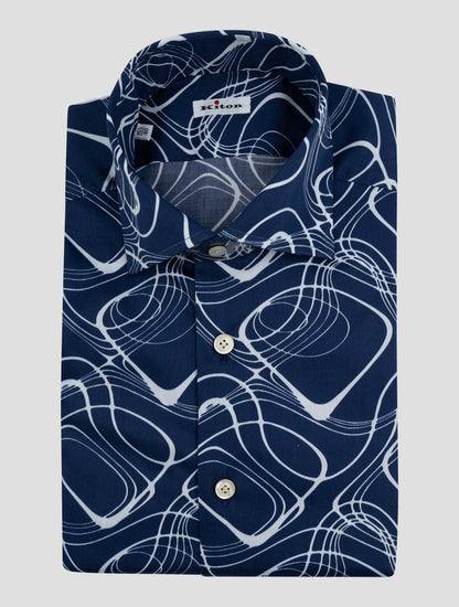 Kiton Blue White Cotton Ea Shirt