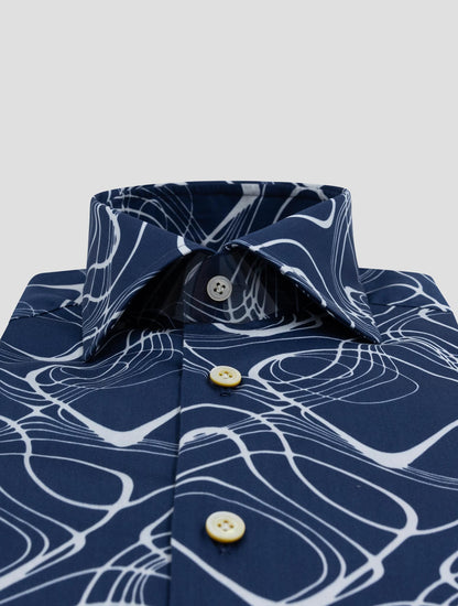 Kiton Blue White Cotton Ea Shirt