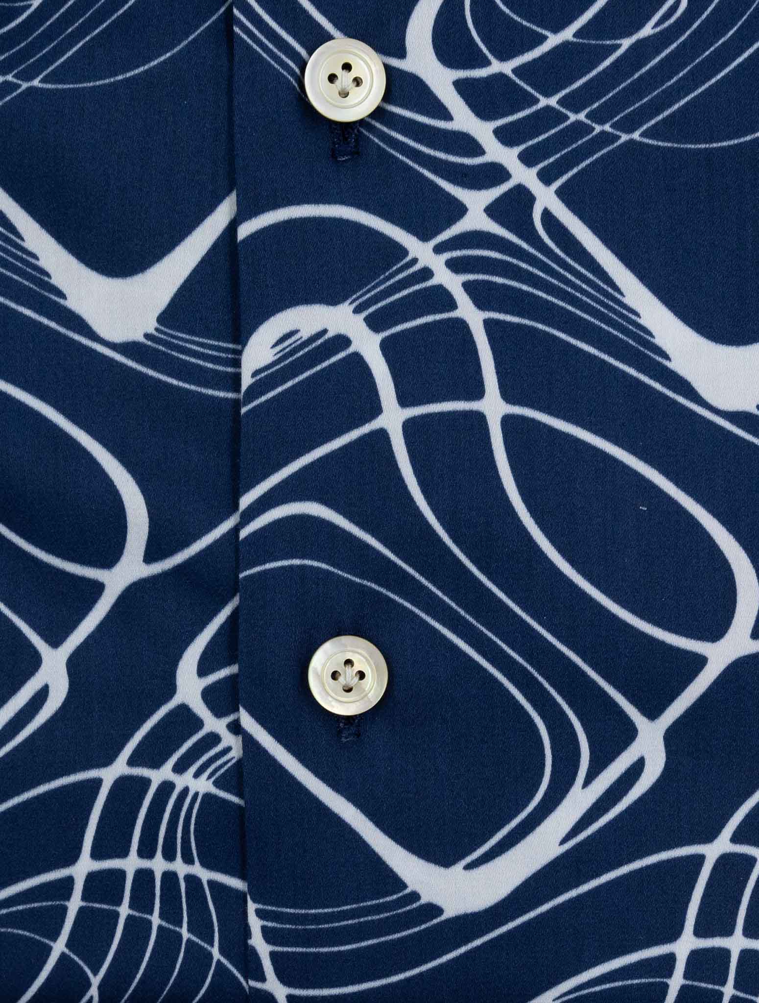 Kiton Blue White Cotton Ea Shirt