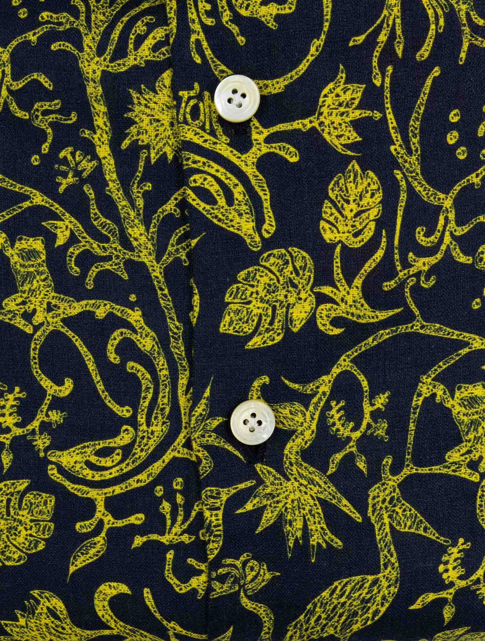 Kiton Blue Yellow Linen Shirt