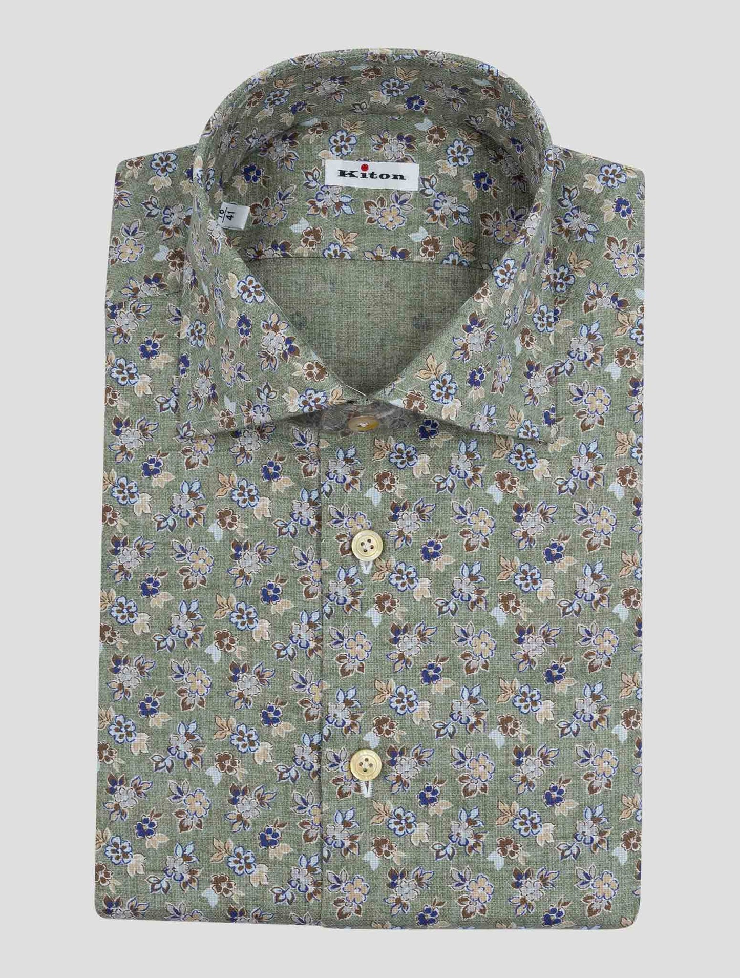 Kiton Green Cotton Shirt