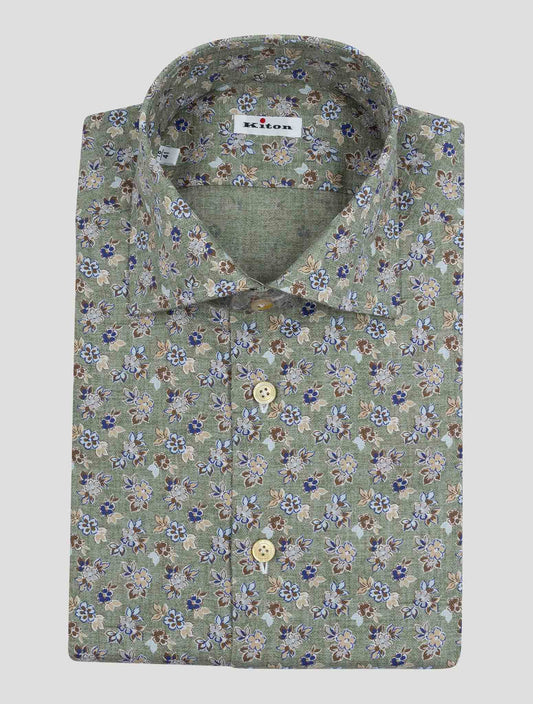 Kiton Green Cotton Shirt