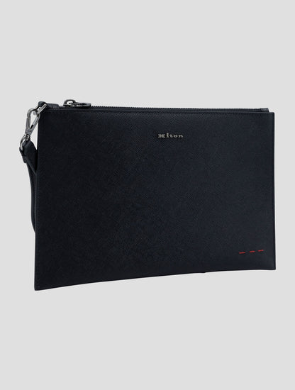 Kiton Black Leather Pochette