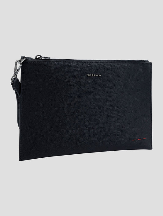 Kiton Black Leather Pochette
