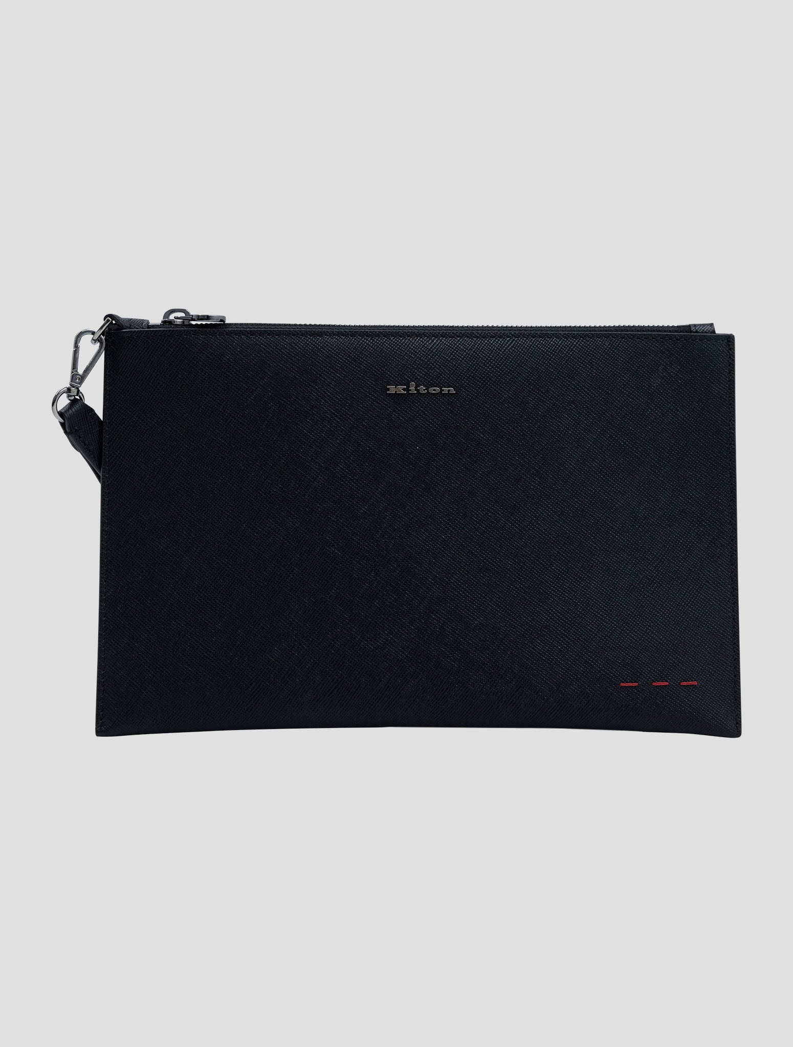 Kiton Black Leather Pochette