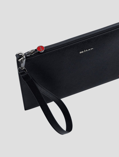 Kiton Black Leather Pochette