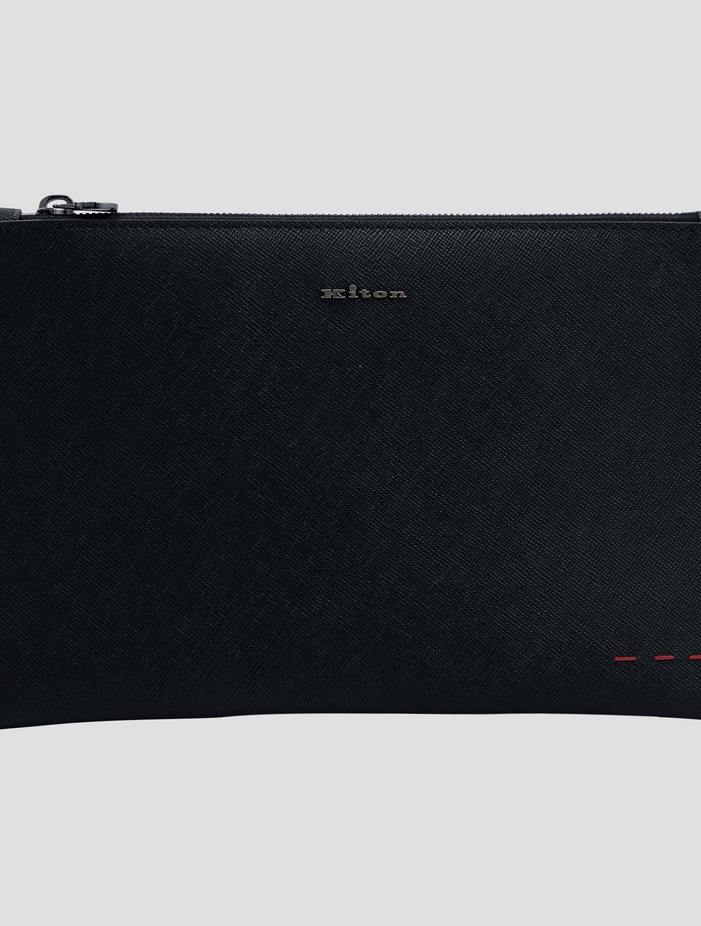 Kiton Black Leather Pochette