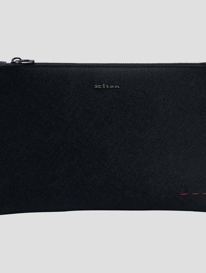 Kiton Black Leather Pochette
