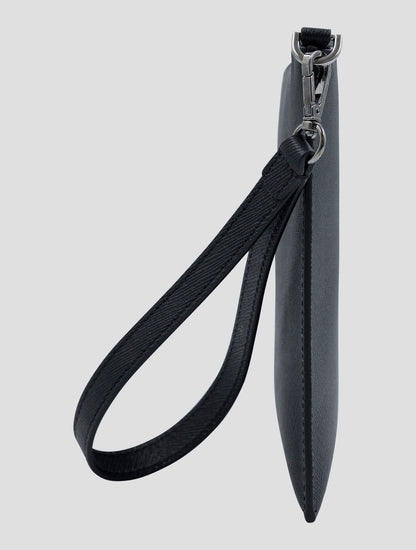 Kiton Black Leather Pochette