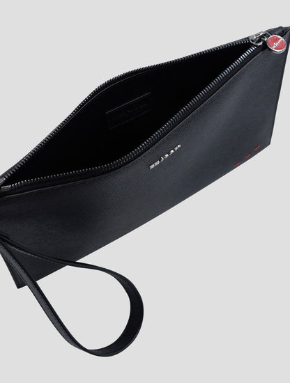 Kiton Black Leather Pochette