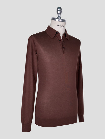 Kiton  Brown Cotton Sweater Polo