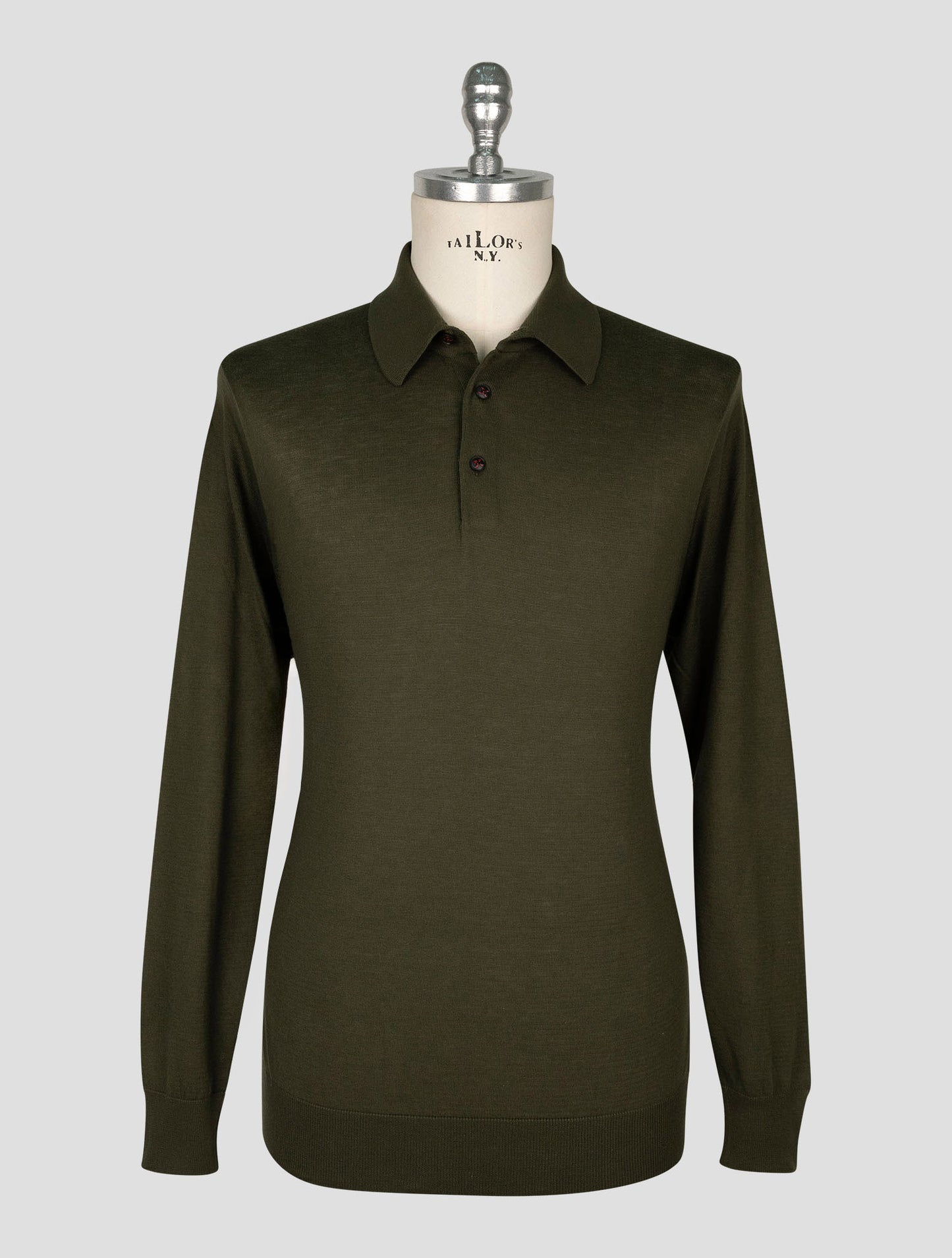 Kiton  Dark Green Cotton Sweater Polo