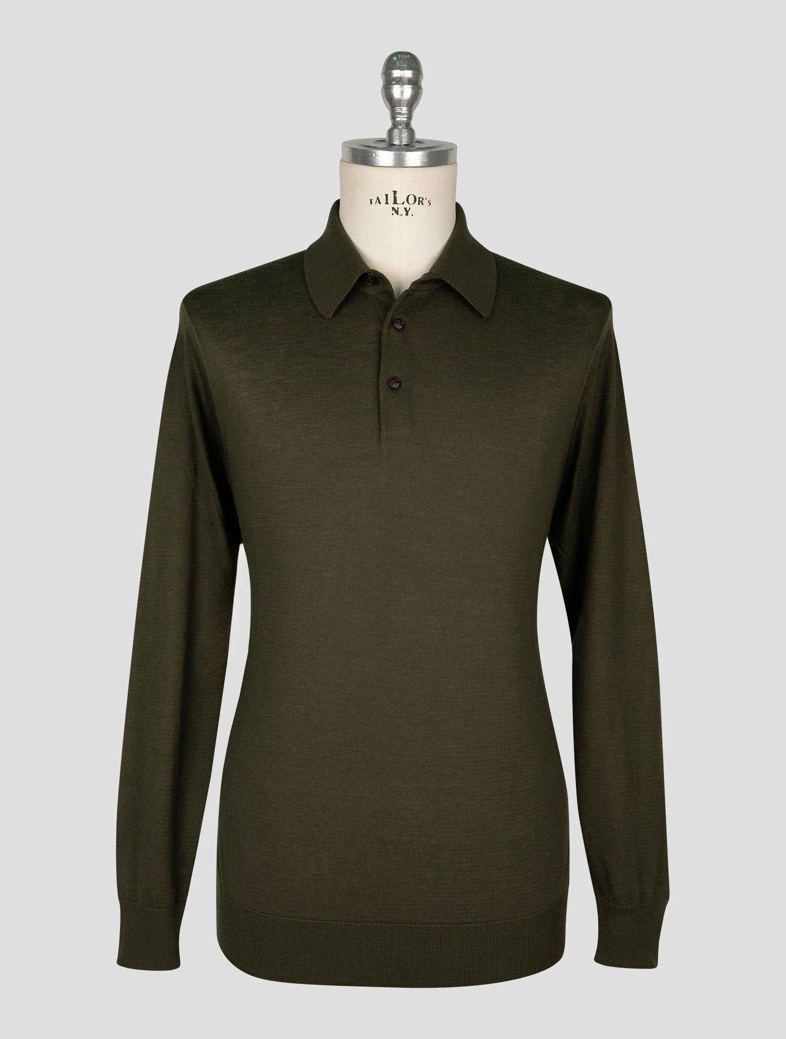 Kiton  Dark Green Cotton Sweater Polo