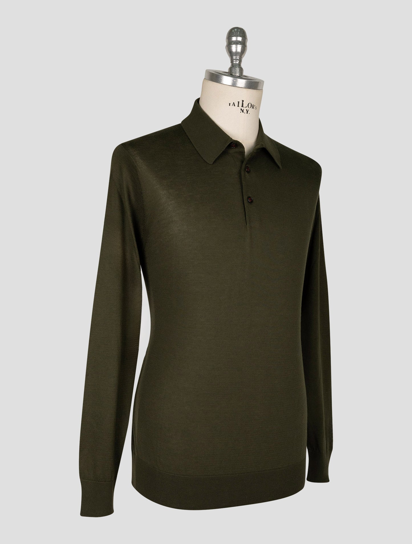 Kiton  Dark Green Cotton Sweater Polo