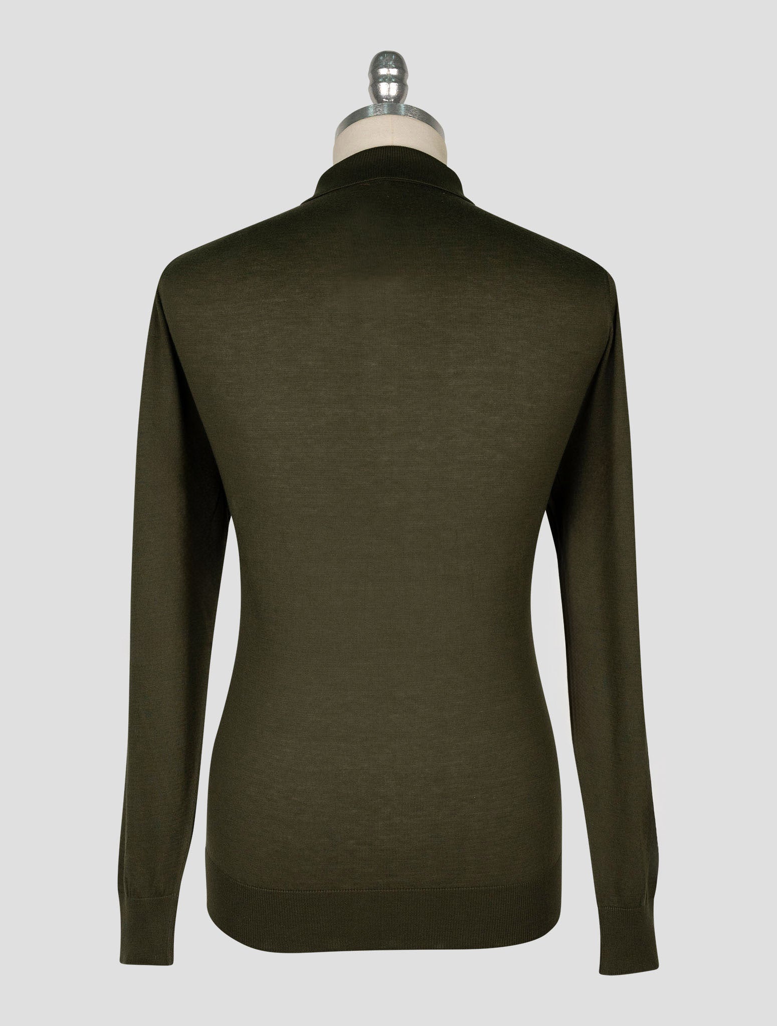 Kiton  Dark Green Cotton Sweater Polo