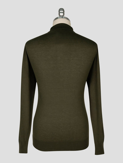 Kiton  Dark Green Cotton Sweater Polo