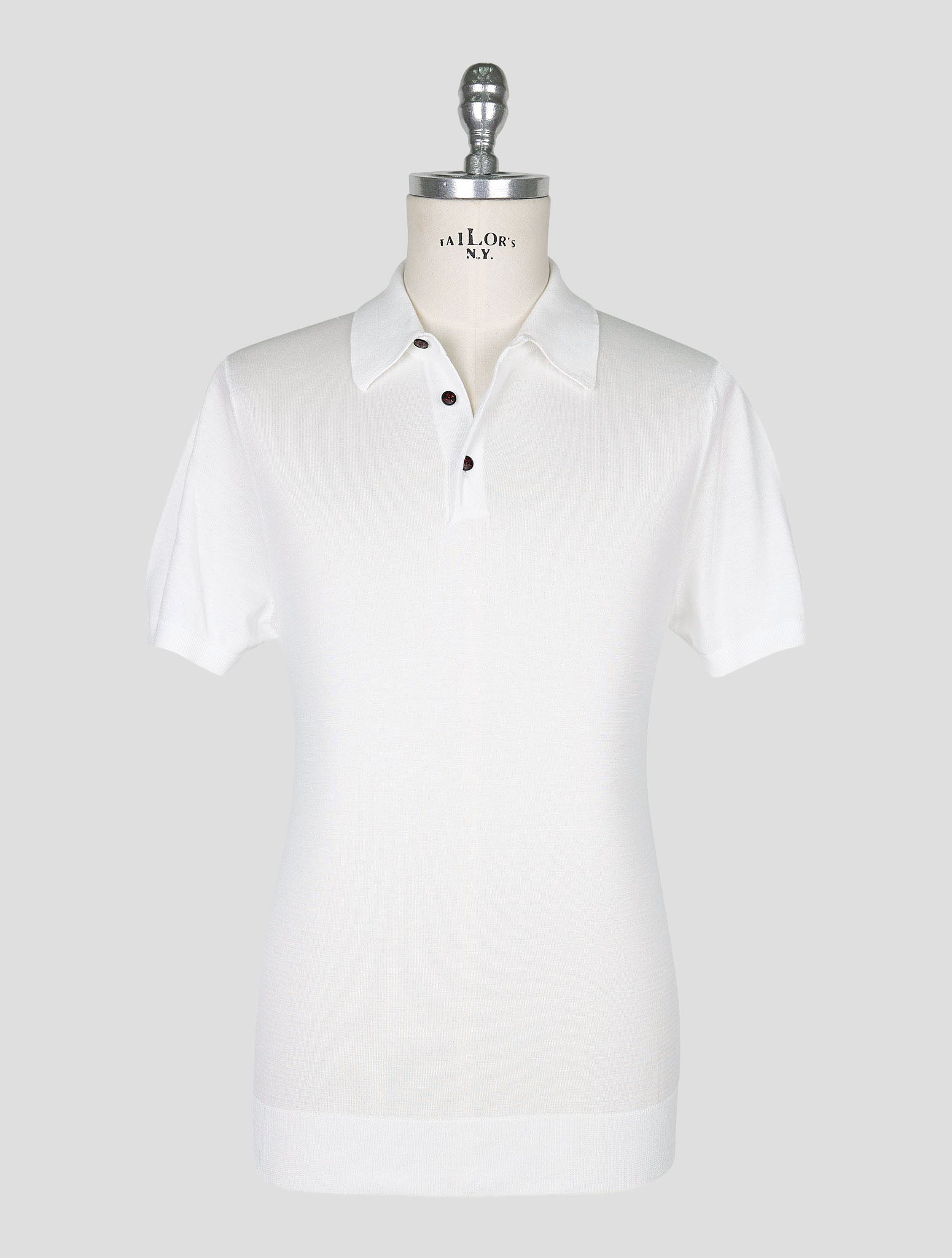 Kiton White Cotton Polo