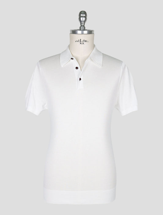 Kiton White Cotton Polo