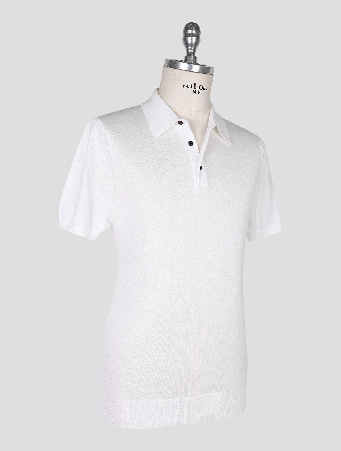 Kiton White Cotton Polo