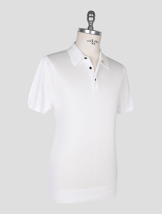Kiton White Cotton Polo