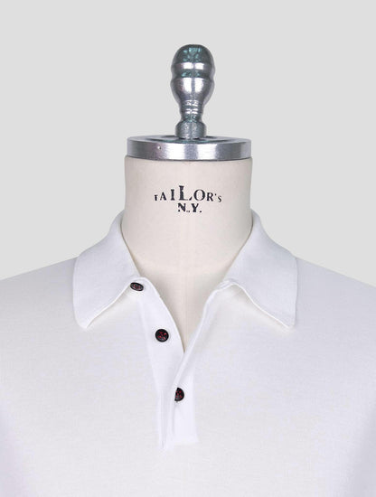 Kiton White Cotton Polo