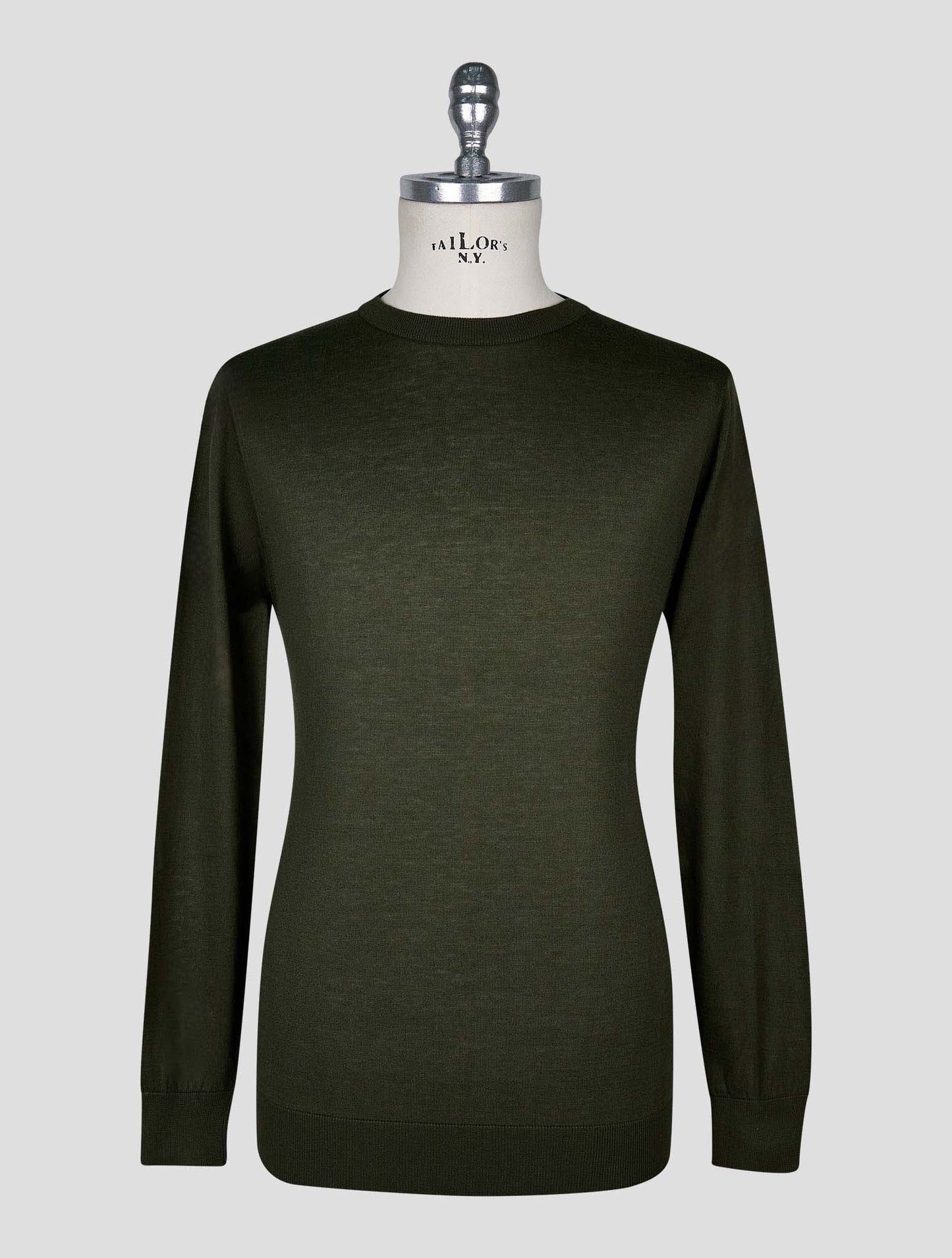 Kiton Dark Green  Cotton T-shirt Long Sleeve