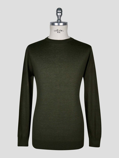 Kiton Dark Green  Cotton T-shirt Long Sleeve