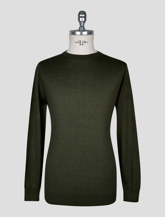 Kiton Dark Green  Cotton T-shirt Long Sleeve