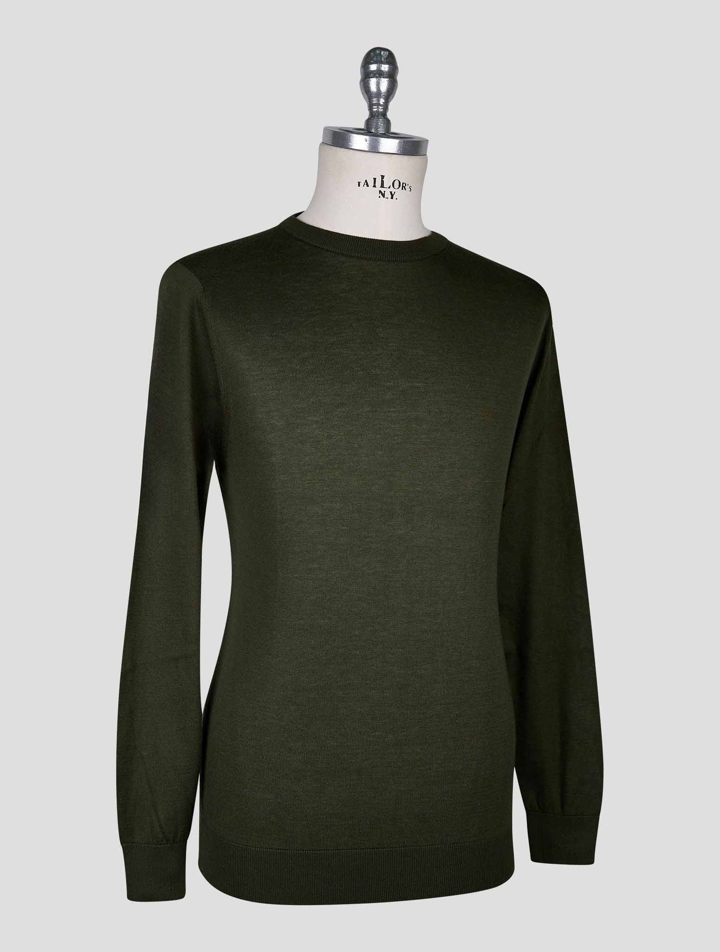 Kiton Dark Green  Cotton T-shirt Long Sleeve