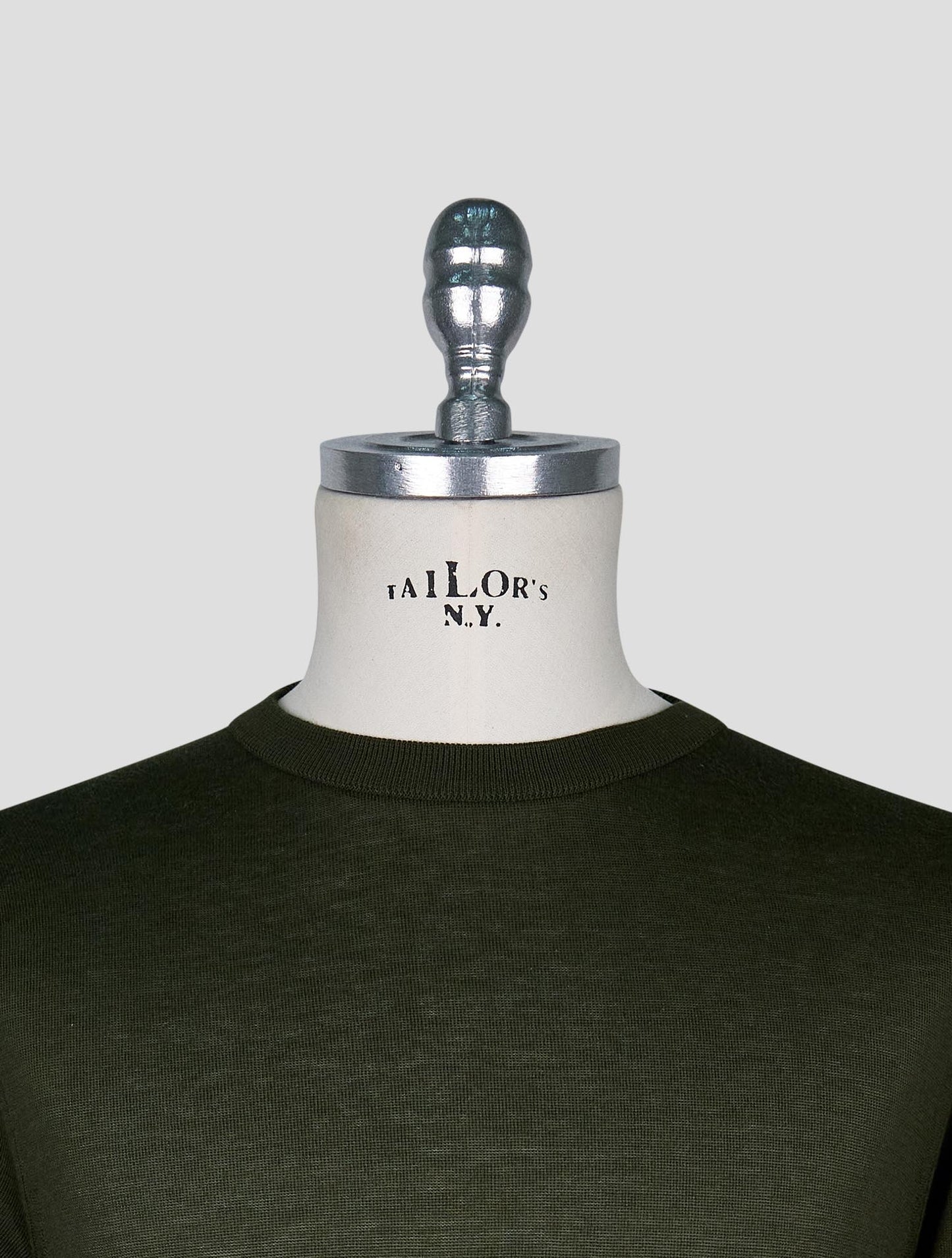 Kiton Dark Green  Cotton T-shirt Long Sleeve