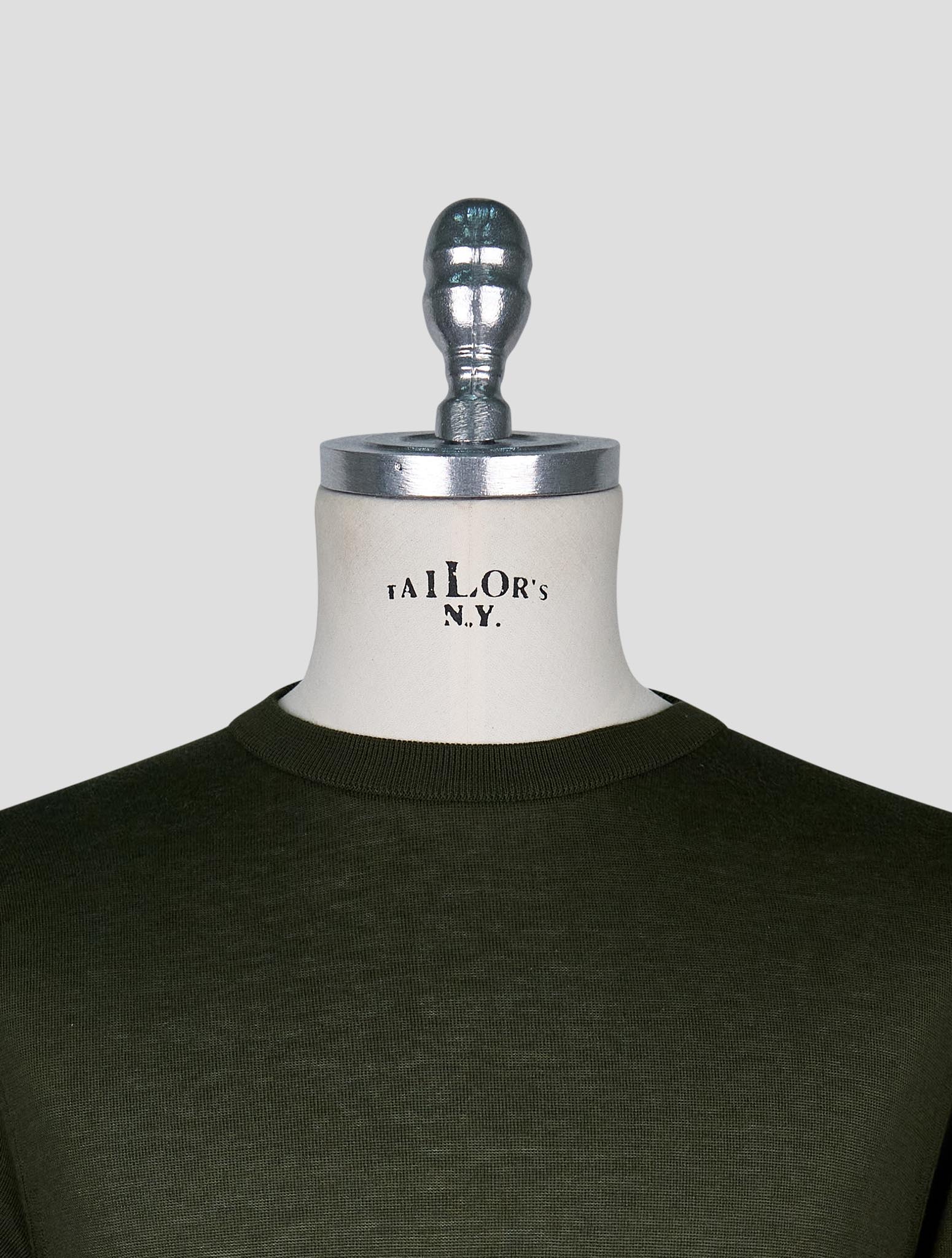 Kiton Dark Green  Cotton T-shirt Long Sleeve