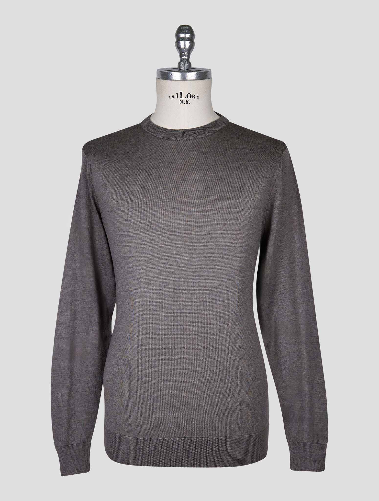 Kiton Dark Gray  Cotton T-shirt Long Sleeve