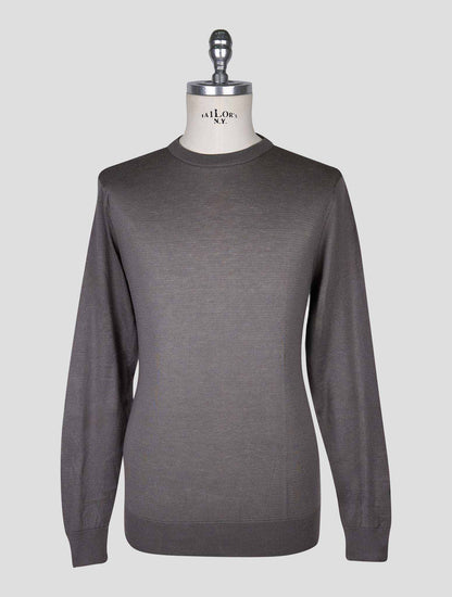 Kiton Dark Gray  Cotton T-shirt Long Sleeve