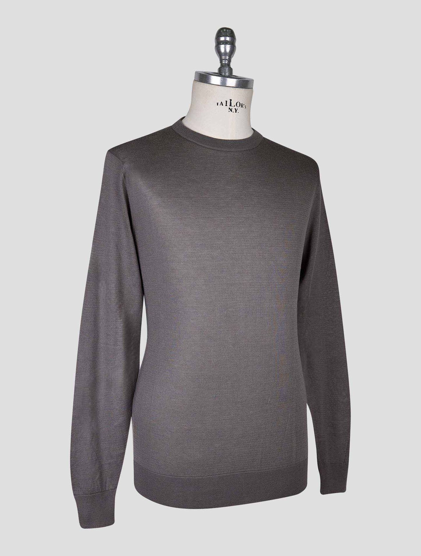 Kiton Dark Gray  Cotton T-shirt Long Sleeve