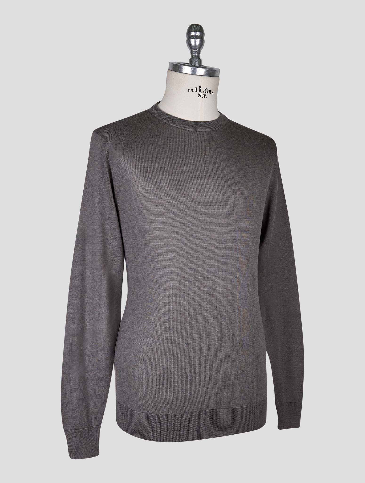Kiton Dark Gray  Cotton T-shirt Long Sleeve