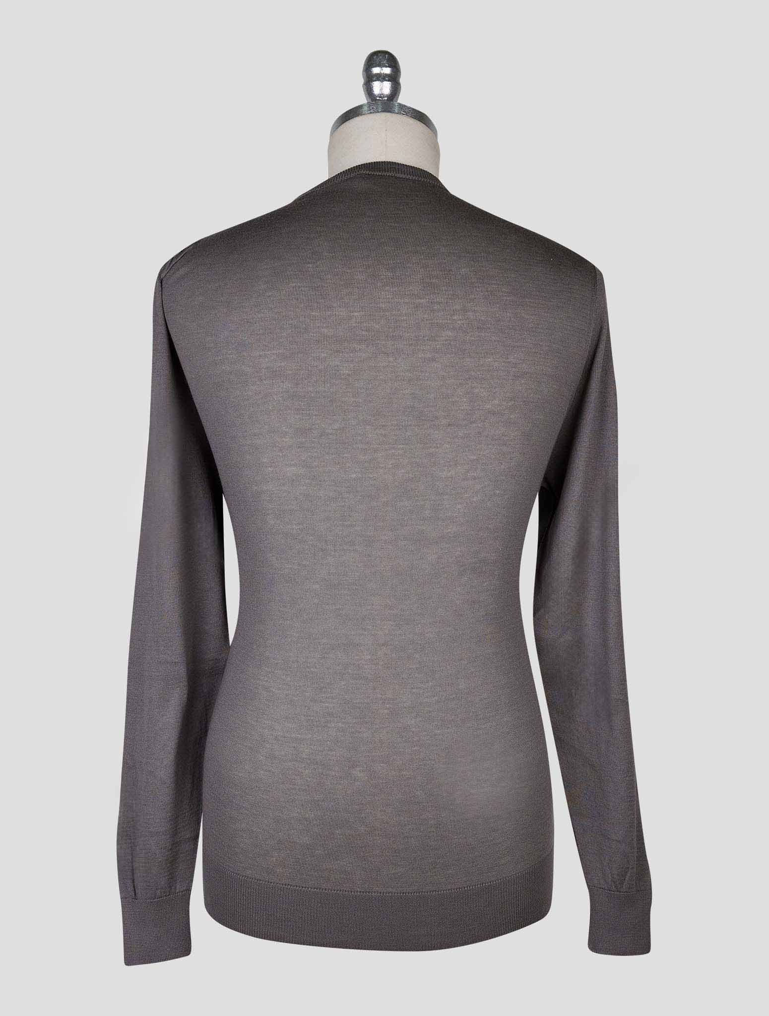 Kiton Dark Gray  Cotton T-shirt Long Sleeve