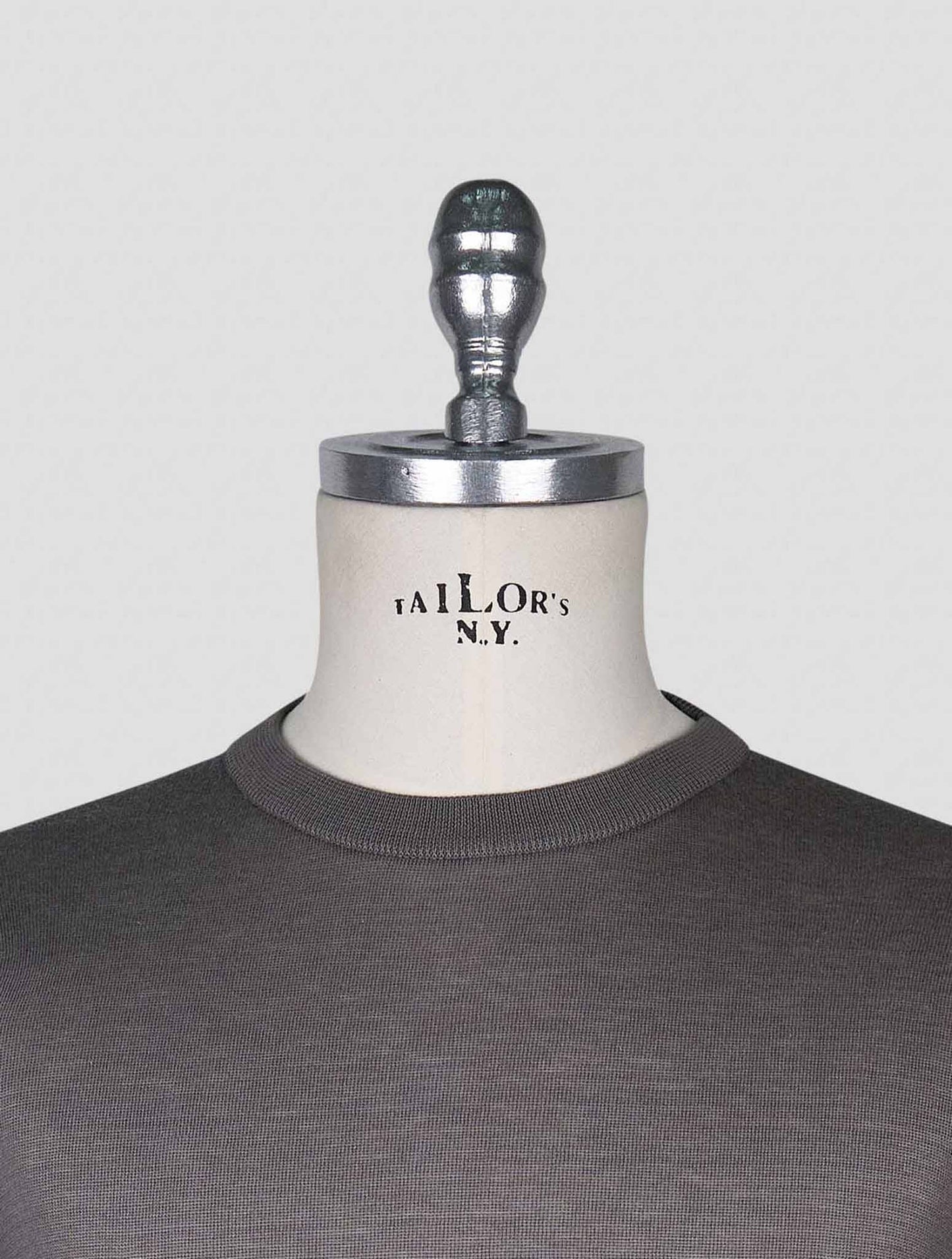 Kiton Dark Gray  Cotton T-shirt Long Sleeve