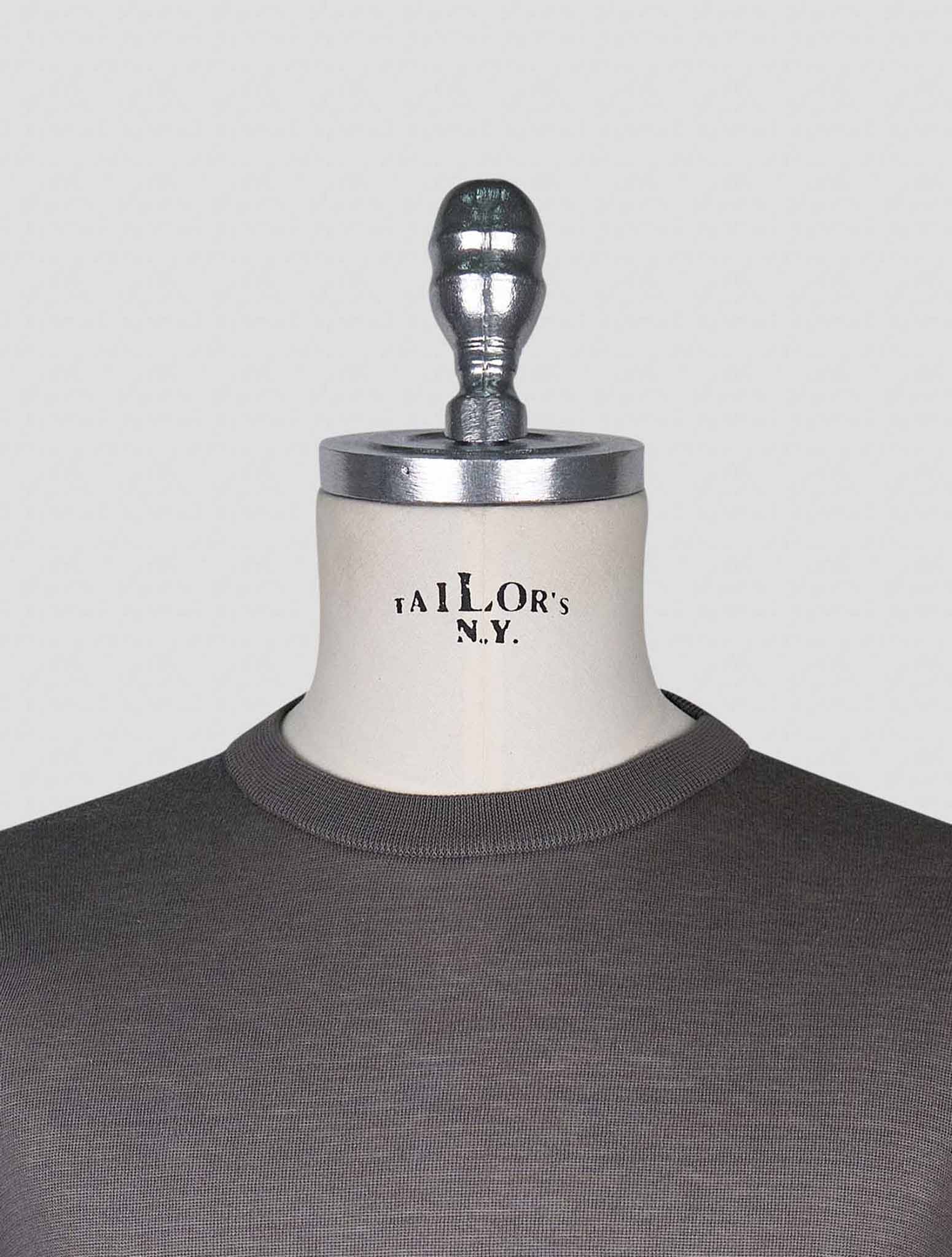 Kiton Dark Gray  Cotton T-shirt Long Sleeve