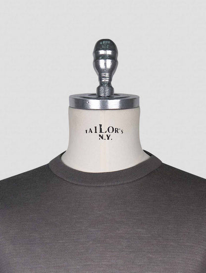 Kiton Dark Gray  Cotton T-shirt Long Sleeve