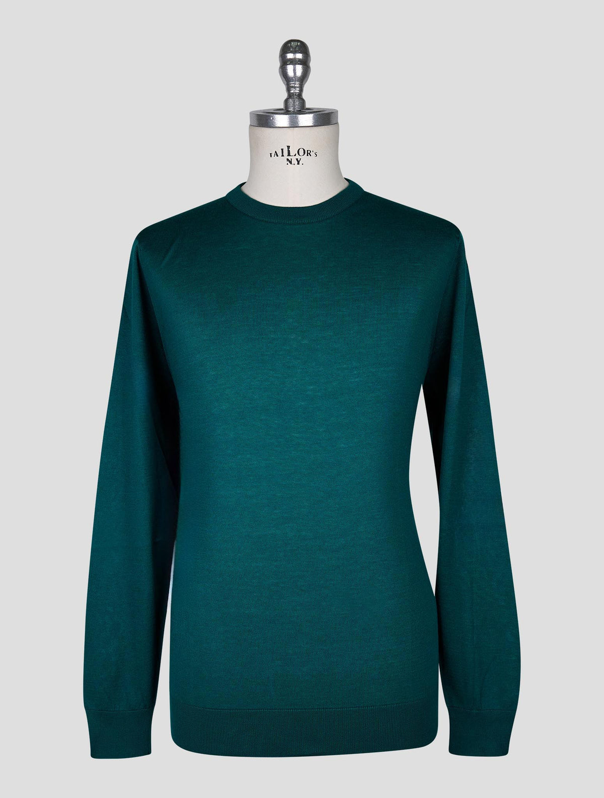 Kiton Dark Green  Cotton T-shirt Long Sleeve
