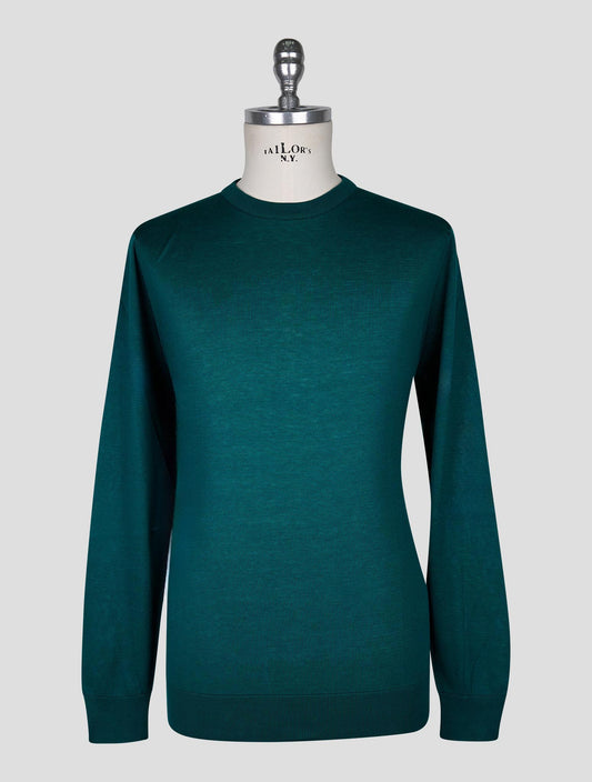 Kiton Dark Green  Cotton T-shirt Long Sleeve