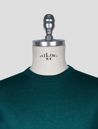 Kiton Dark Green  Cotton T-shirt Long Sleeve