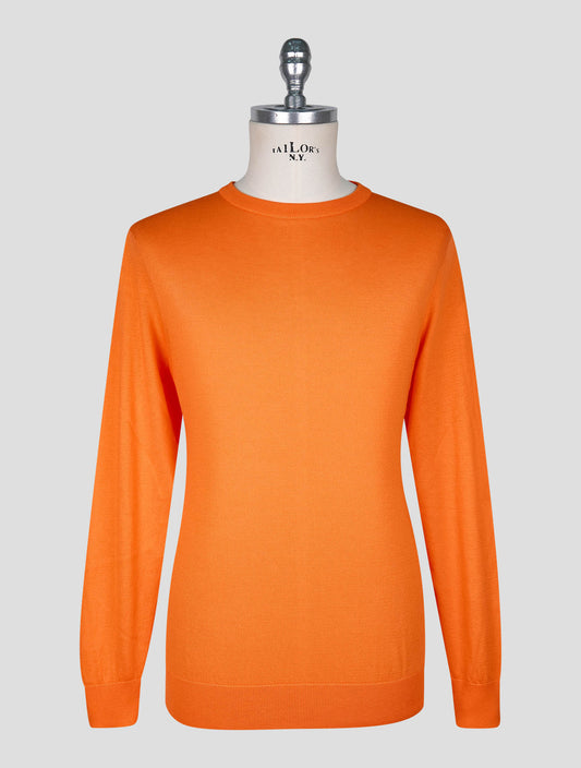 Kiton Orange Cotton T-shirt Long Sleeve