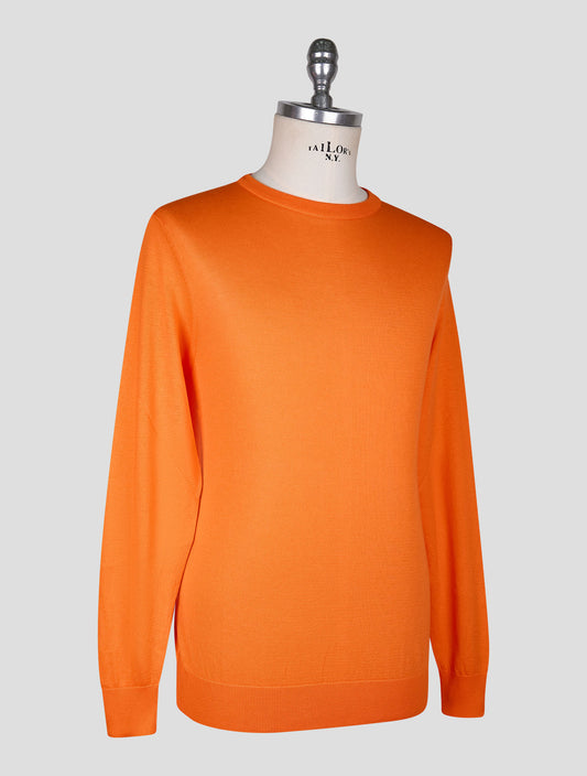 Kiton Orange Cotton T-shirt Long Sleeve
